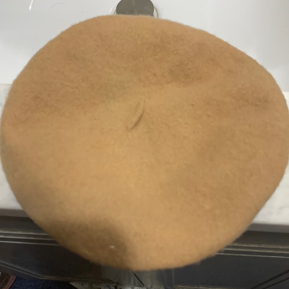 Tan wool tam hat